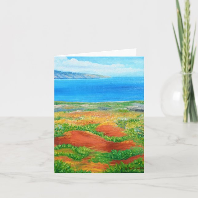 Hawaii Island Lanai Landscape Holiday Card (Front)