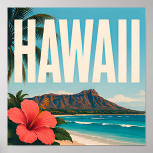 Hawaii Island Paradise Travel Poster