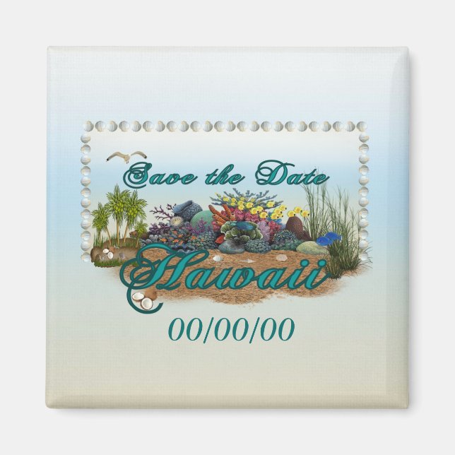 Hawaii island Save the Date Magnet (Front)