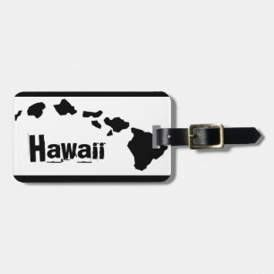 Hawaii island white black customisable luggage tag