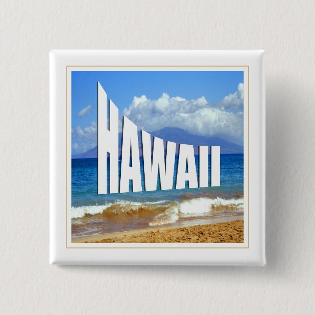 Hawaii Islands 15 Cm Square Badge (Front)