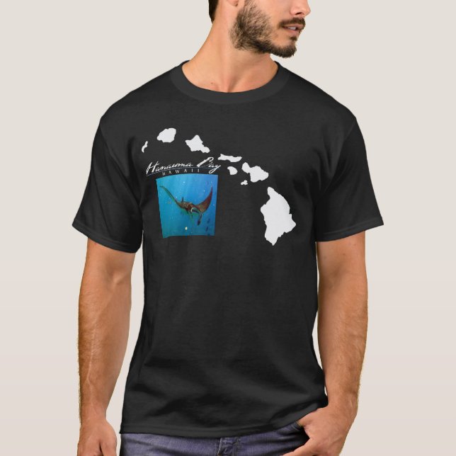 Hawaii Islands and Manta Ray T-Shirt (Front)