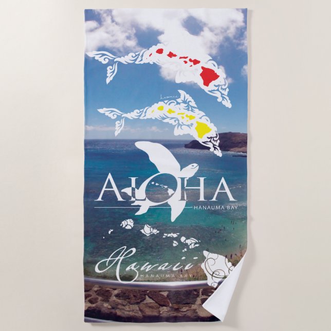 Hawaii Islands Beach Towel (Front)