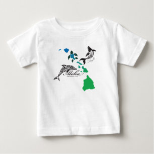 Hawaii Islands Chain - Hawaii Dolphin and Whale Baby T-Shirt