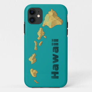 Hawaii islands gold teal blue green iphone 5 case