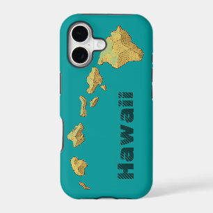 Hawaii islands gold teal blue green iphone 5 case