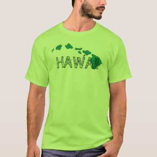 Hawaii islands green theme guys tee