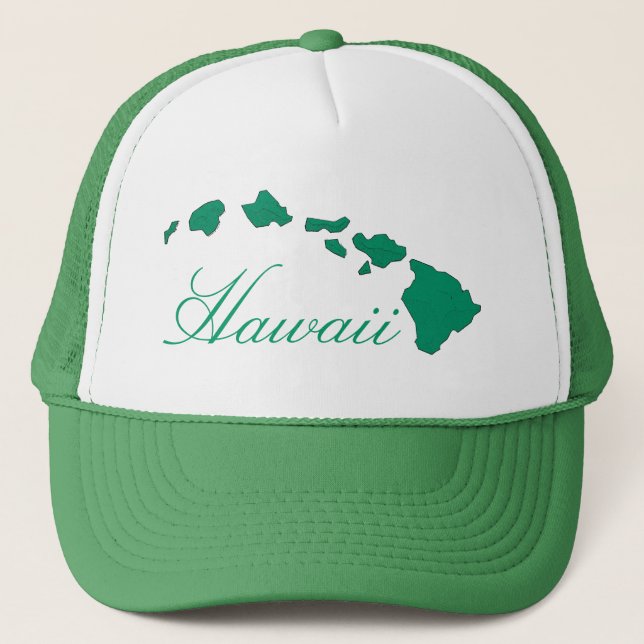 Hawaii islands green white hat (Front)