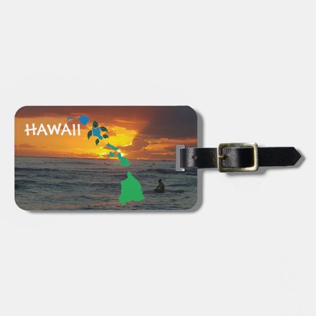 Hawaii islands luggage tag (Front Horizontal)