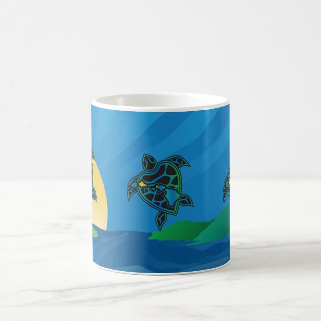 Hawaii Islands Turtle Magic Mug (Center)