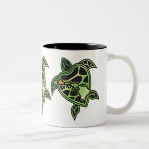 Hawaii Islands Turtle Two-Tone Coffee Mug