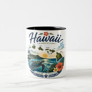Hawaii Islands Two-Tone Coffee Mug