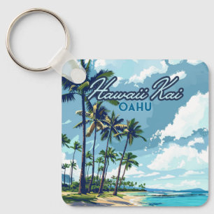 Hawaii Kai Honolulu Oahu Hawaii Retro Key Ring