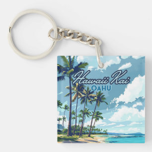 Hawaii Kai Honolulu Oahu Hawaii Retro Key Ring