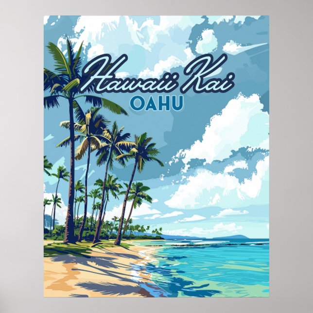 Hawaii Kai Honolulu Oahu Hawaii Retro Poster (Front)