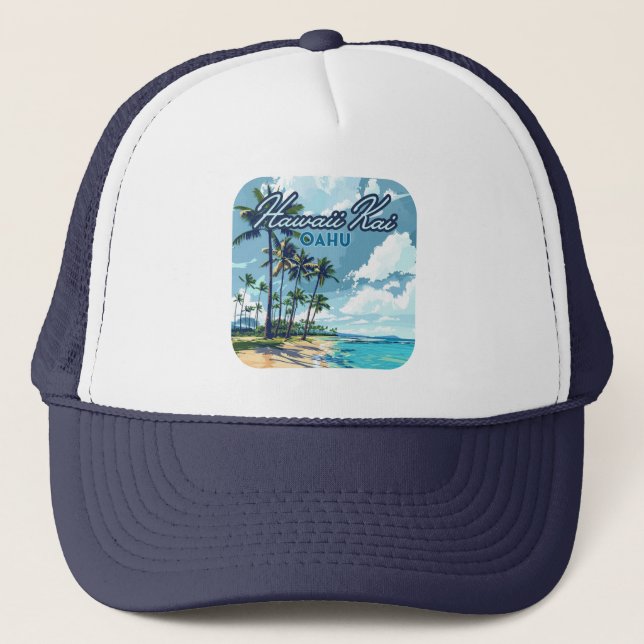 Hawaii Kai Honolulu Oahu Hawaii Retro Trucker Hat (Front)