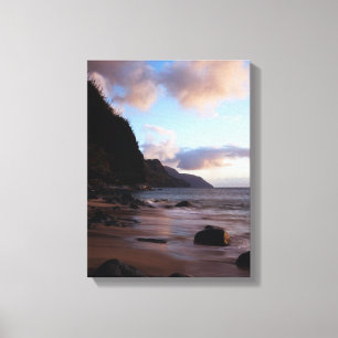Hawaii, Kauai, A view of Na Pali Coast from Ke'e Canvas Print