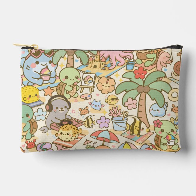 Hawaii Kawaii Beach Rave Accessory Pouch (Front)