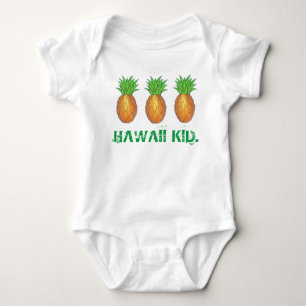 Hawaii Kid Tropical Hawaiian Island Pineapple Baby Bodysuit