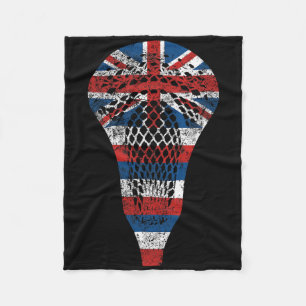 Hawaii Lacrosse Vintage Hi State Flag Lax Stick Fleece Blanket