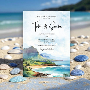 Hawaii Landscape Wedding Destination Invitation