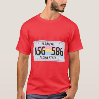 Hawaii License Plate Oversized T-Shirt