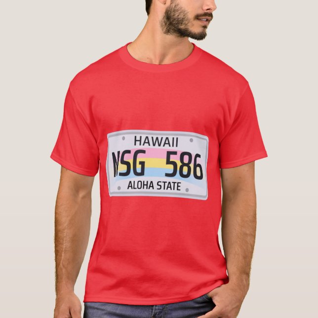 Hawaii License Plate Oversized T-Shirt (Front)