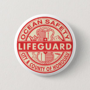 Hawaii Lifeguard Logo 6 Cm Round Badge