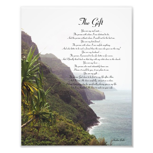 Hawaii Love Poem Photo Print (Front)