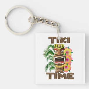 Hawaii Luau Tiki Time Key Ring