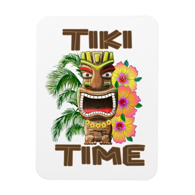 Hawaii Luau Tiki Time Magnet (Vertical)