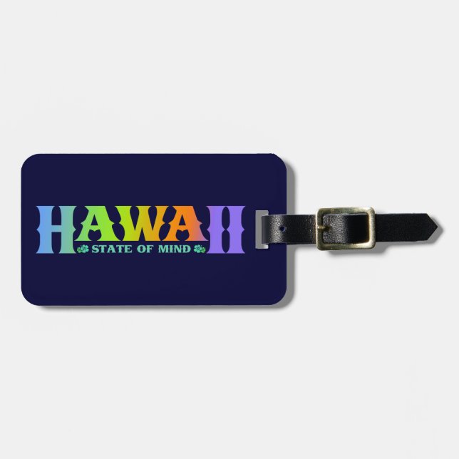 Hawaii Luggage Tag - colourful suitcase tag (Front Horizontal)