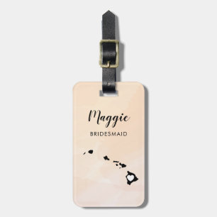 Hawaii Map Luggage Tag, Wedding Party Welcome Luggage Tag