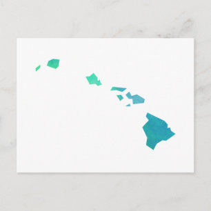 Hawaii Map Postcard