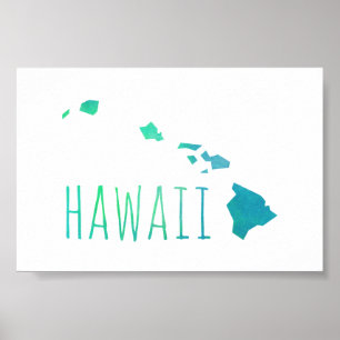 Hawaii Map Poster
