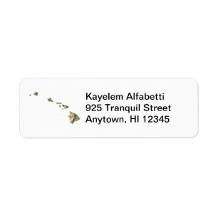 Hawaii Map Return Address Label