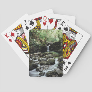 Hawaii, Maui, A waterfall flows into Blue Pool Playing Cards
