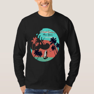 Hawaii Maui Beach Wind Surfing Retro Wave Summer F T-Shirt