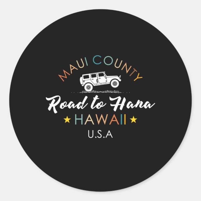 Hawaii Maui Road To Hana Hawaiian Classic Round Sticker (Front)