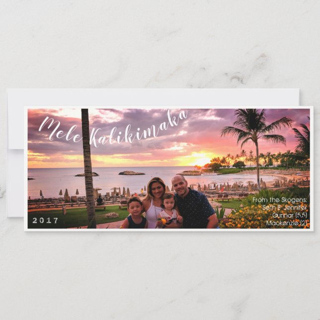 Hawaii Merry Christmas Mele Kalikimaka Holiday Card (Front)