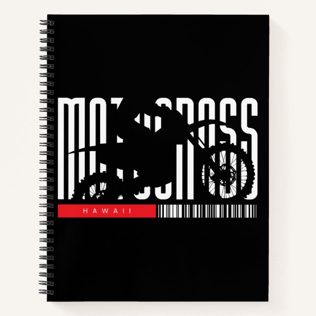 Hawaii Motocross Motorcycle Silhouette Notebook (Front)