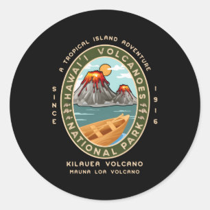 Hawaii National Park Volcanoes Kilauea Mauna Loa Classic Round Sticker