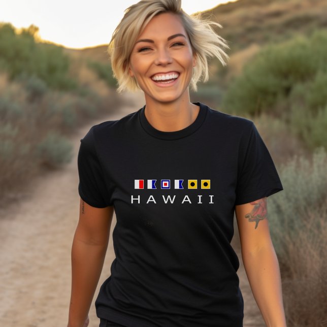 Hawaii Nautical Maritime Sailing Flags Dark T-Shirt (Creator Uploaded)