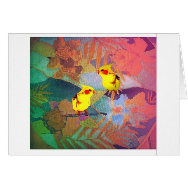 Hawaii Needlepoint with yellow birds (Front Horizontal)