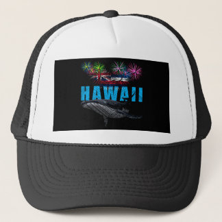 HAWAII NYE POLYNESIAN TRIBAL HUMPBACK FIREWORKS TRUCKER HAT