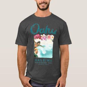 Hawaii Oahu North Shore Vintage Hawaiian Surf T-Shirt