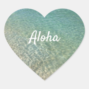 Hawaii Ocean Aloha Heart Sticker