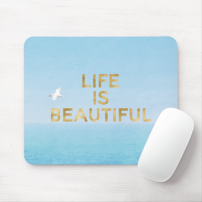 Hawaii Ocean Bird Flying Gold Beautiful Quote    Mouse Mat (With Mouse)