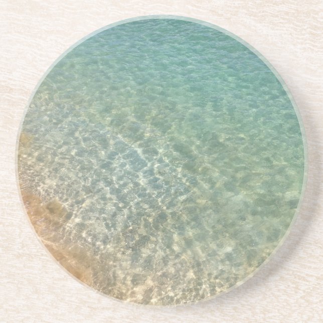Hawaii Ocean Sandstone Coaster (Front)