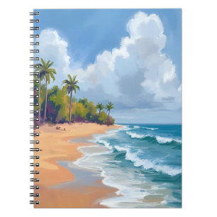 Hawaii Ocean Shore Watercolor Painting Notebook